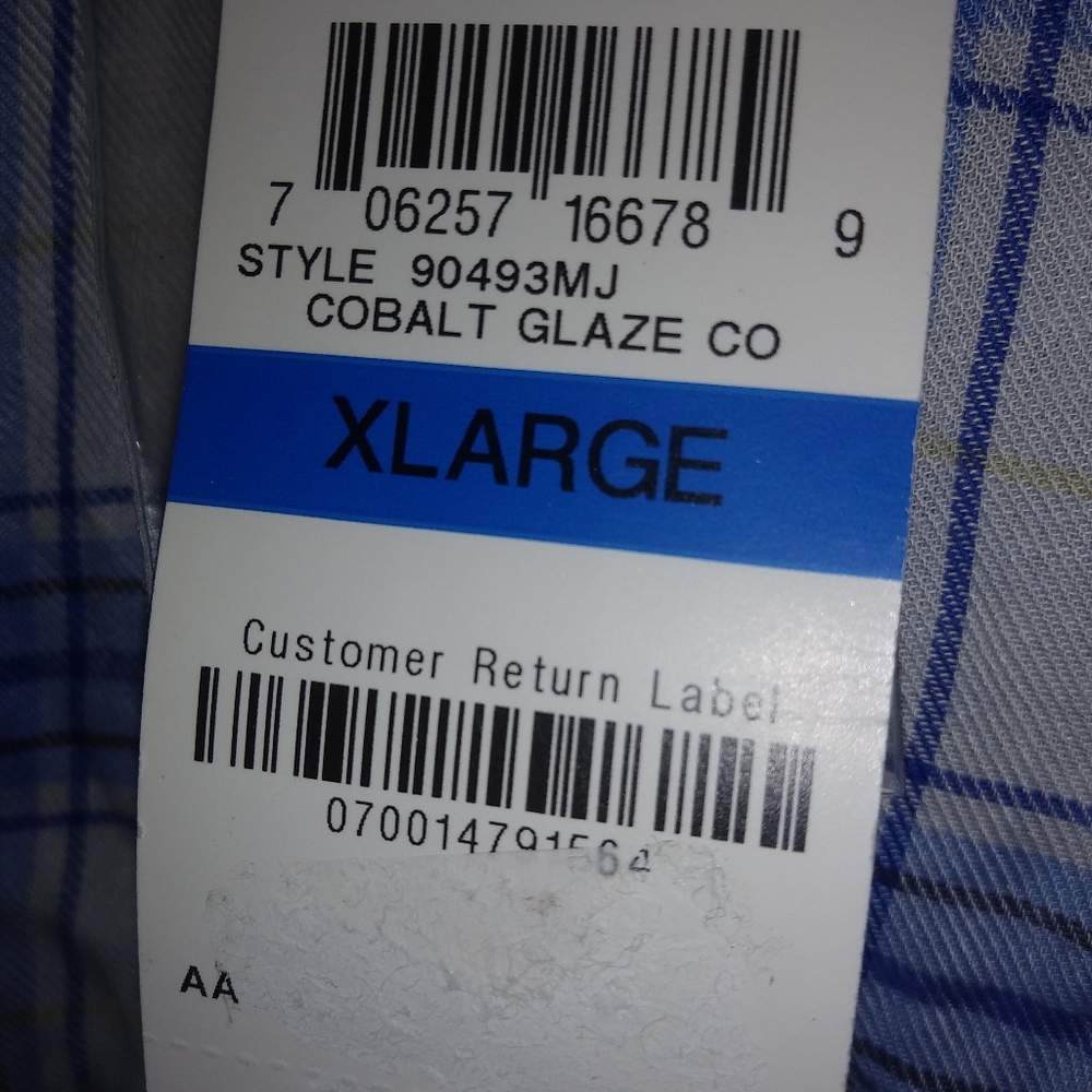 Maison Jules XL Cobalt Glaze Blue Plaid Top Plus - Picture 4 of 4